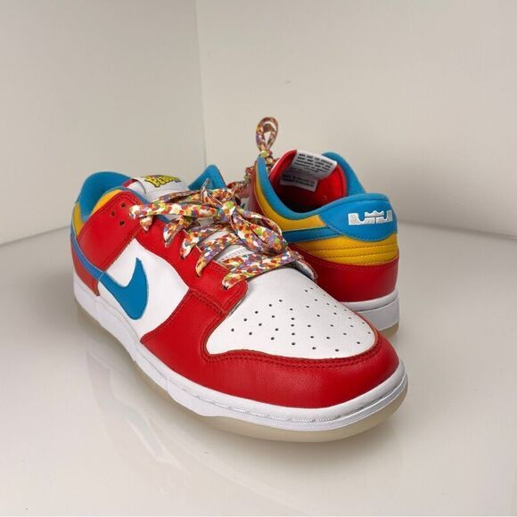 Size 10.5 - Nike Dunk Low x LeBron James x Fruity Pebbles Red - Picture 1 of 9